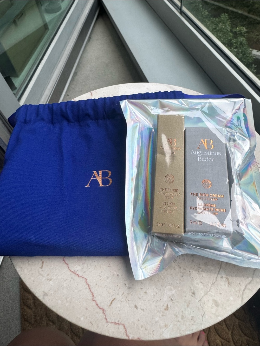 Skincare Duo with Blue Pouch — The Elixir & The Rich Cream